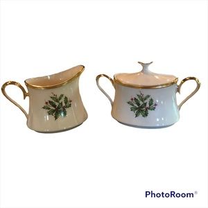 Lenox Holiday Sugar and Creamer